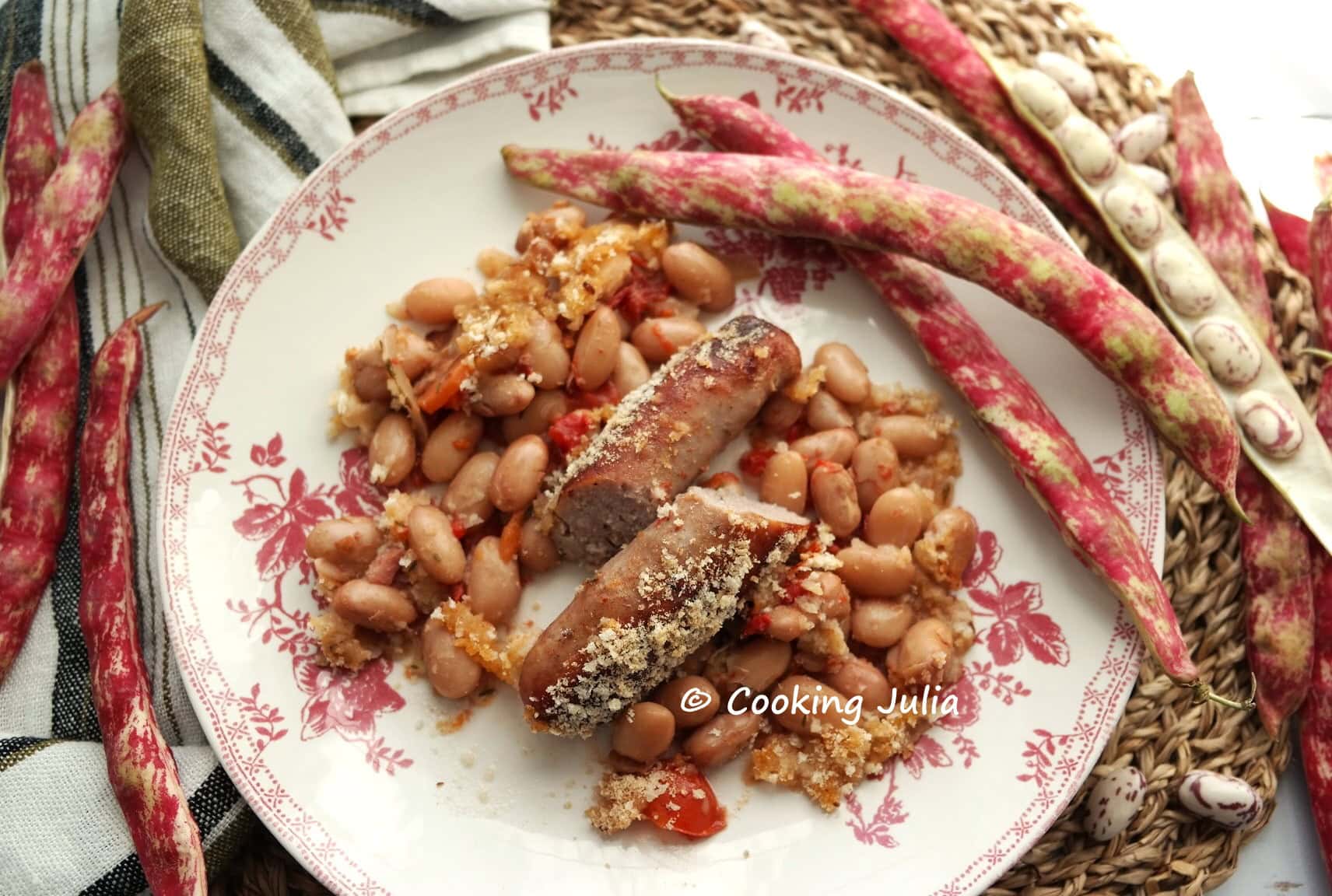 Saucisses de toulouse aux haricots façon cassoulet