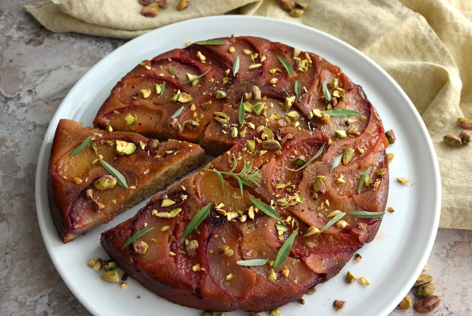 Financier tatin aux pêches
